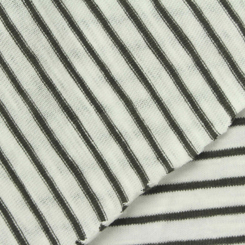 Black Horizontal-Stripe Knit, Cotton, 175 gsm