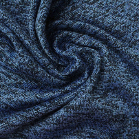 Blue Marl Chunky Knit, Polyester, 189 gsm