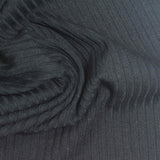 Polyester Viscose Stretch Rib Knit Fabric, 320 gsm, 140 cm — Grey — photo 1