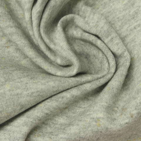 Light Grey Marl Rib Knit, Cotton-Poly, 290 gsm