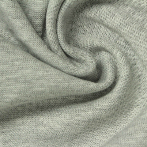 Light Grey Marl Rib Knit, Cotton-Poly, 340 gsm, 180 cm