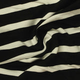 Black Horizontal-Stripe Ponte Knit, Viscose-Nylon, 320 gsm, 160 cm — photo 1