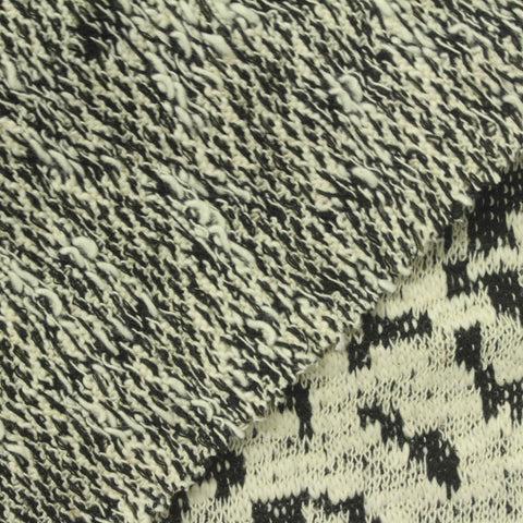 Black Animal Print French Terry, Cotton-Poly