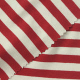 Red Horizontal-Stripe Rib Knit, Cotton — photo 1