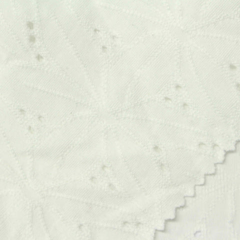 White Eyelet Jacquard, Polyester, 225 gsm