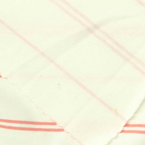 Coral Stripes Jersey Knit, Cotton
