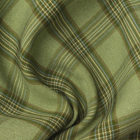 Green Plaid Woven, Polyester