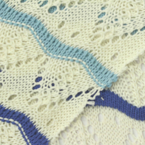 Cream Zigzag Pointelle Knit, Poly-Cotton