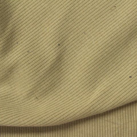 Light Khaki Ribbed Rib Knit, Cotton-Poly