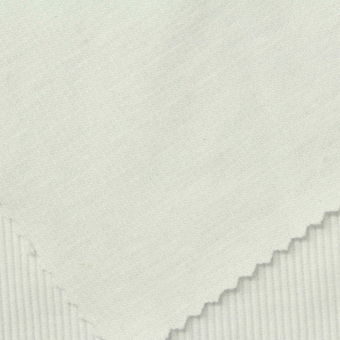 Polyester Cotton Stretch Rib Knit Fabric, 295 gsm, 120 cm — White