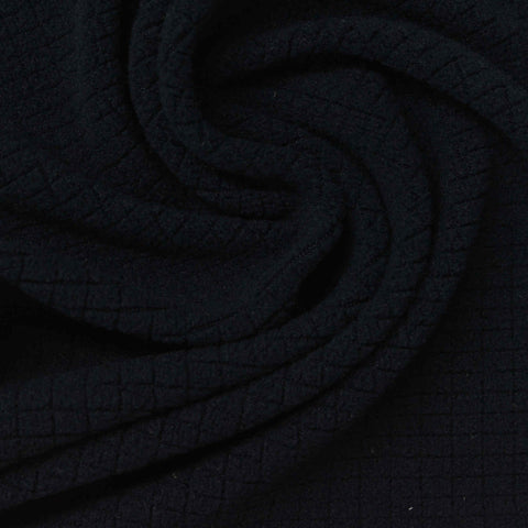 Plaid 100% Polyester Fleece Fabric, 250 gsm, 155 cm — Black