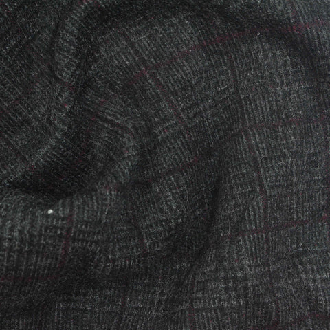 Dark Grey Check Jacquard, Poly-Viscose, 330 gsm