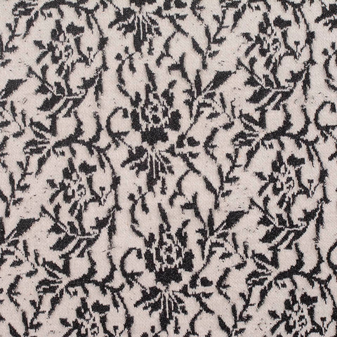 Black Floral Interlock Knit, Cotton-Metallic