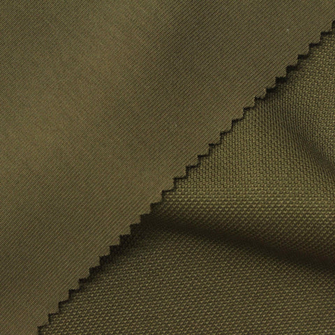 Polyester Cotton Stretch Piqué Knit Fabric, 300 gsm, 168 cm — Khaki