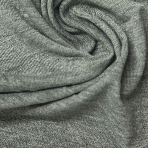 Grey Heathered-Marl Jersey Knit, Polyester, 195 gsm