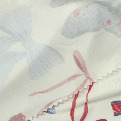 Printed Jersey Knit Fabric, 190 gsm, 170 cm — White