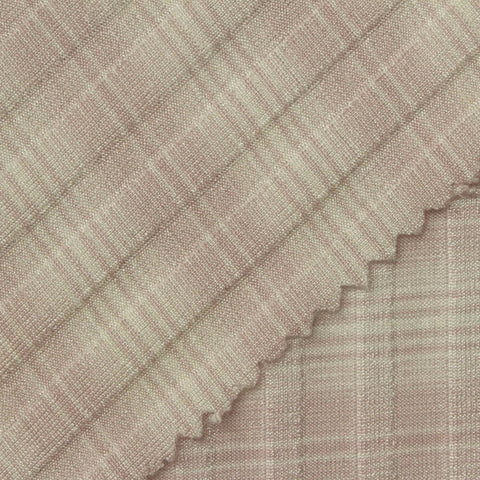 Light Brown Plaid Rib Knit, Nylon