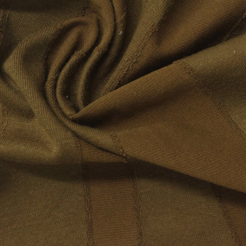 Jacquard Polyester Cotton Knit Fabric, 230 gsm, 165 cm — Khaki