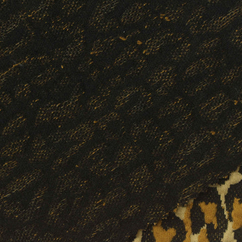 Beige Leopard Interlock Knit, Poly-Cotton