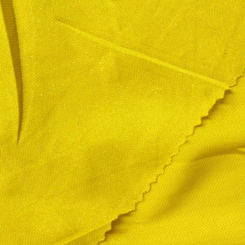 Polyester Metallic Stretch Knit Fabric, 120 gsm, 180 cm — Yellow