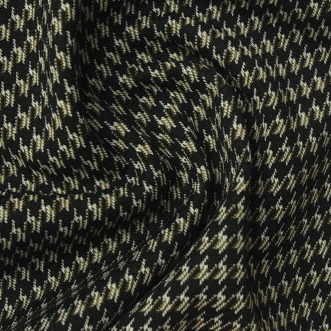 Black Houndstooth Jacquard, Poly-Viscose, 310 gsm, 160 cm