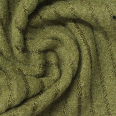 Polyester Stretch Rib Knit Fabric, 217 gsm, 159 cm — Green