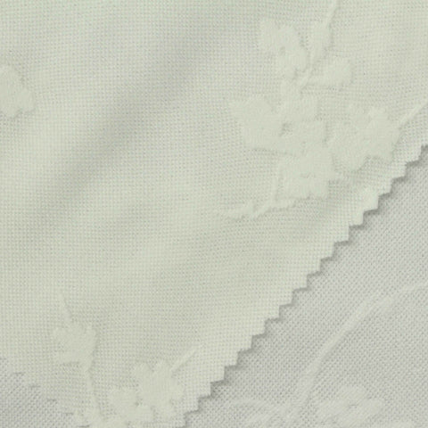 Off-White Floral Jacquard, Polyester, 150 gsm