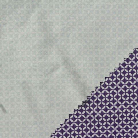 White Geometric Jersey Knit, Polyester
