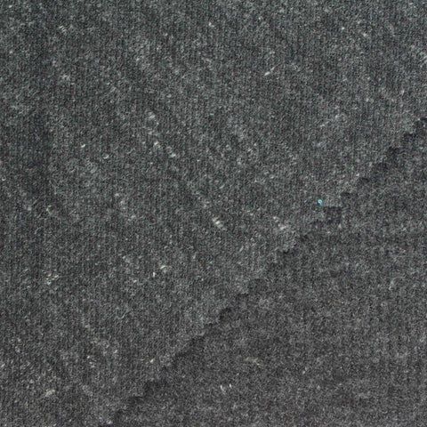 Dark Grey Marl Interlock Knit, Cotton-Poly, 279 gsm