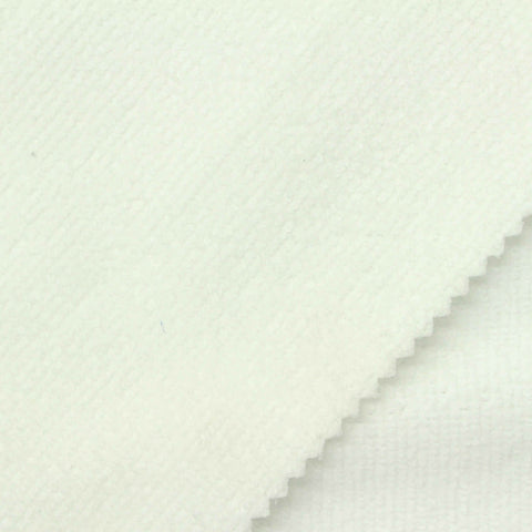 100% Polyester French Terry Fabric, 250 gsm, 150 cm — White