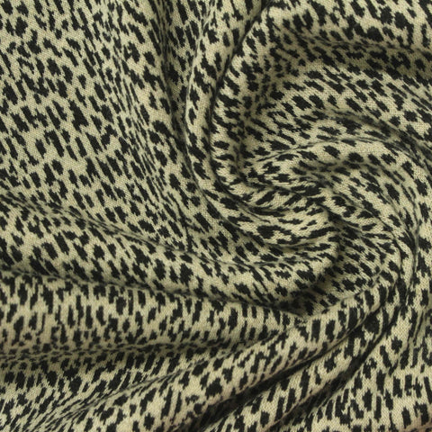 Black Animal Print Interlock Knit, Polyester, 310 gsm