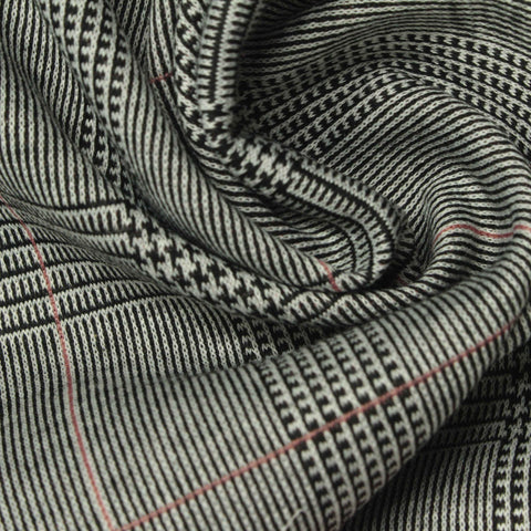 Black Plaid Jacquard, Poly-Viscose, 272 gsm