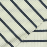 Dark Blue Horizontal-Stripe Rib Knit, Poly-Viscose, 240 gsm, 140 cm — photo 1