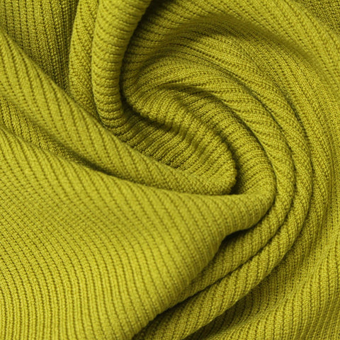 Polyester Stretch Rib Knit Fabric, 420 gsm, 165 cm — Green