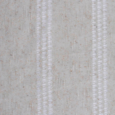 Light Beige Stripes Chunky Knit, Poly-Linen