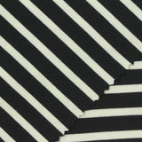 Black Horizontal-Stripe Ponte Knit, Viscose-Nylon, 270 gsm — photo 1