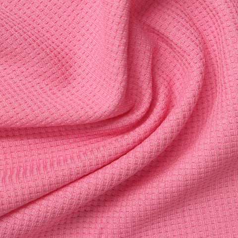 100% Polyester Waffle Knit Fabric, 220 gsm, 175 cm — Pink