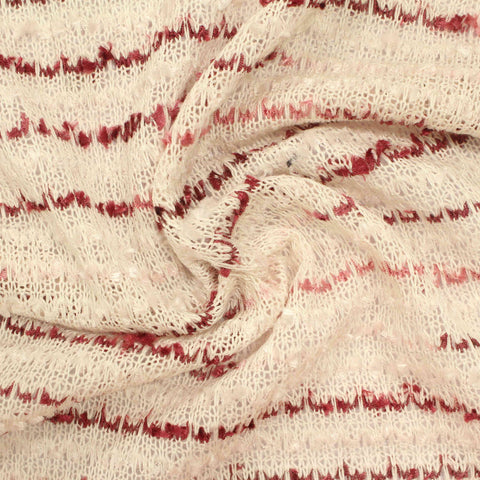 Burgundy Horizontal-Stripe Chunky Knit, Poly-Viscose