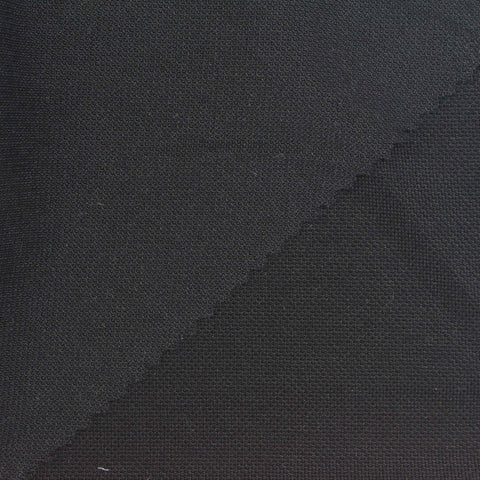 Tencel Lyocell Polyester Piqué Knit Fabric, 240 gsm, 165 cm — Black