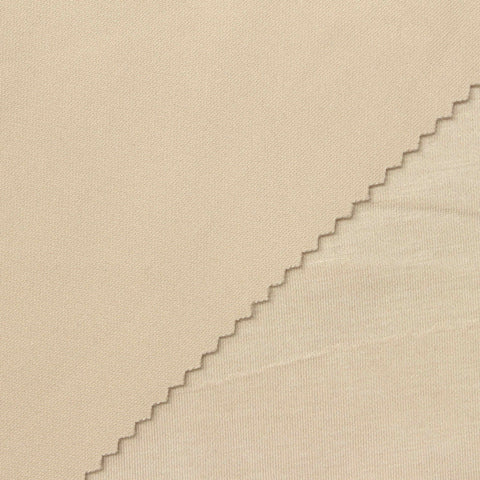 Washed Viscose Polyester Stretch Scuba Knit Fabric, 320 gsm, 163 cm — Beige
