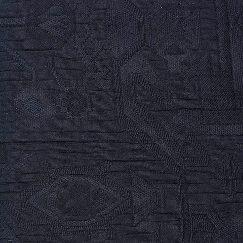 Dark Blue Floral Jacquard, Polyester, 266 gsm