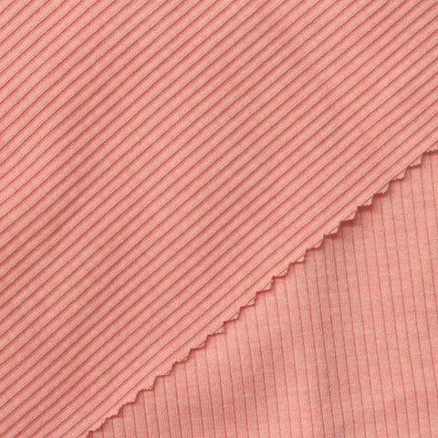 Dusty Rose Rib Knit, Poly-Viscose