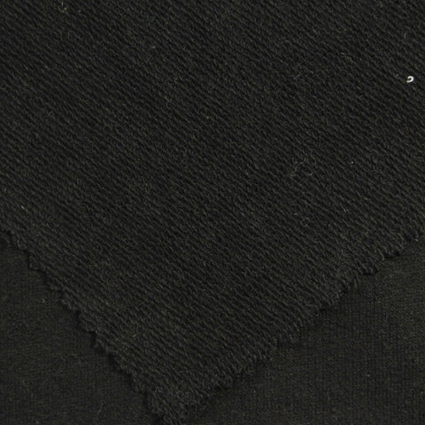 100% Cotton French Terry Fabric, 224 gsm, 170 cm — Black