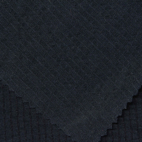 Polyester Viscose Stretch Crepe Fabric, 160 gsm, 167 cm — Navy