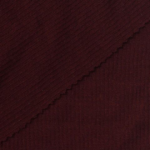 Polyester Viscose Stretch Rib Knit Fabric, 140 gsm, 170 cm — Red