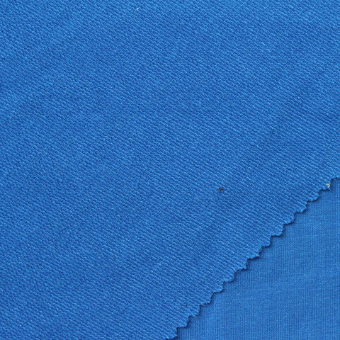 Polyester Viscose Stretch French Terry Fabric, 240 gsm, 160 cm — Blue, ref EF-262986