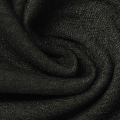 Dark Grey Heathered-Marl Scuba Knit, Polyester, 396 gsm