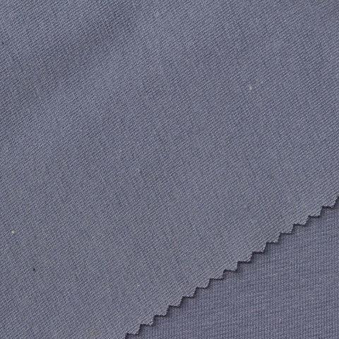 Blue-Grey Heather Rib Knit, Poly-Cotton