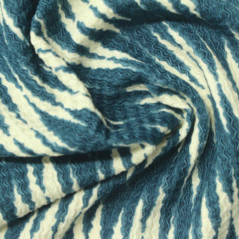 Blue Abstract Warp Knit, Polyester, 145 gsm