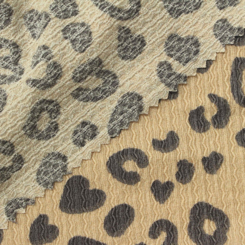 Dark Grey Leopard Crepe, Polyester
